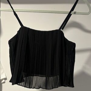 Black Pleated Chiffon Cami Top - Women